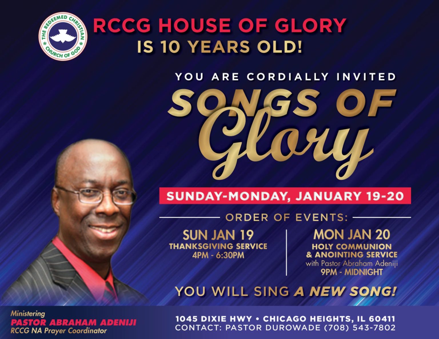 Songs Of Praises RCCG House Of Glory’s 10 Year Anniversary. RCCG